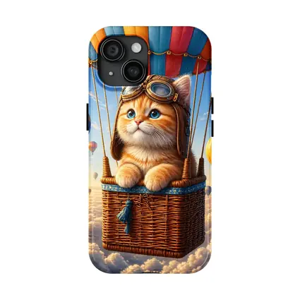 Ginger Kitten Pilot Hot Air Balloon Sky