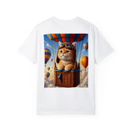 Ginger Kitten Pilot Hot Air Balloon Sky