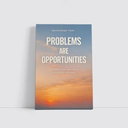 Problems Are Opportunities Sunset Sky Quote