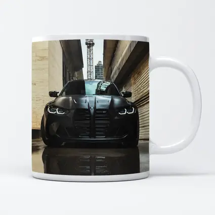 Black BMW M3 Front View Urban Alley