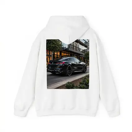 BMW M8 Black Coupe Urban Street Setting