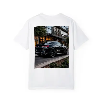 BMW M8 Black Coupe Urban Street Setting
