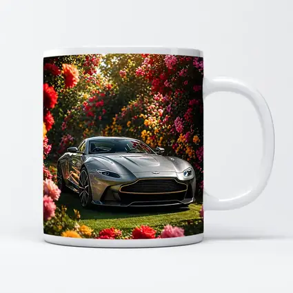 Aston Martin Vantage Gray Sports Car Garden