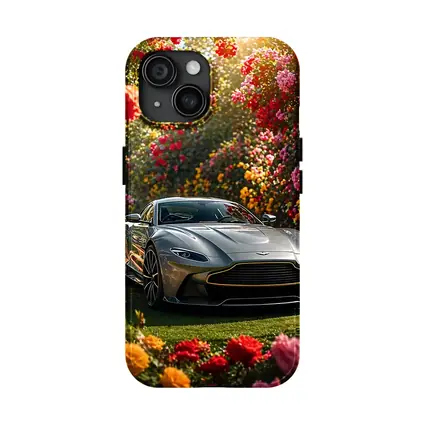 Aston Martin Vantage Gray Sports Car Garden