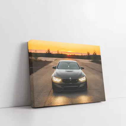 BMW M4 Matte Black Sunset Front View