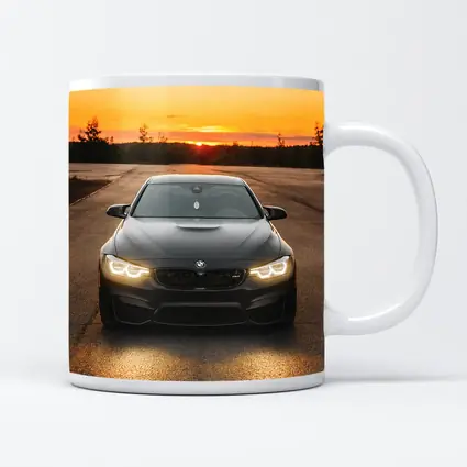 BMW M4 Matte Black Sunset Front View