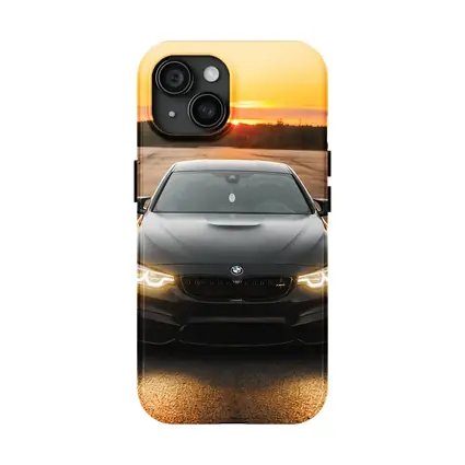 BMW M4 Matte Black Sunset Front View