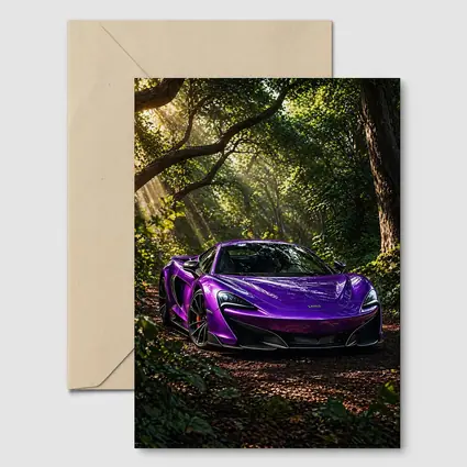 Purple McLaren 570S Forest Light Shot