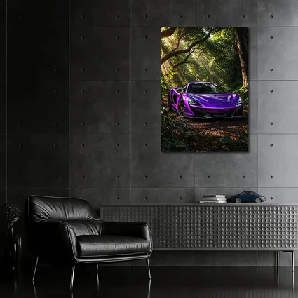 Purple McLaren 570S Forest Light Shot