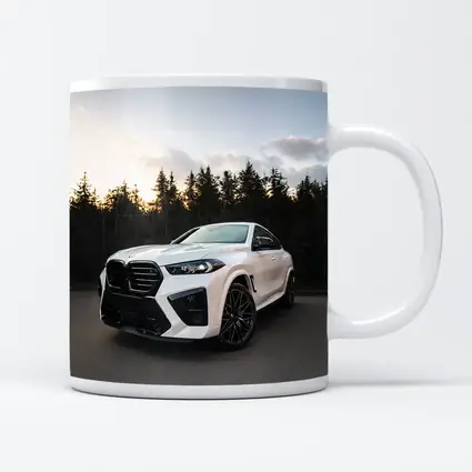 BMW X6 M White Forest Sunset