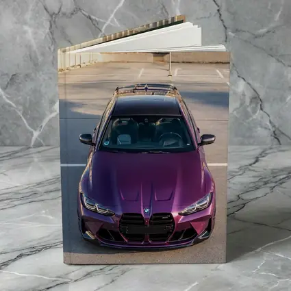 Purple BMW M4 Aerial View Parking Lot