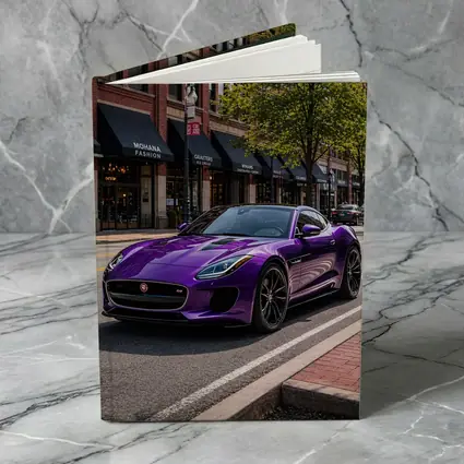 Purple Jaguar F-Type Parked Downtown Street