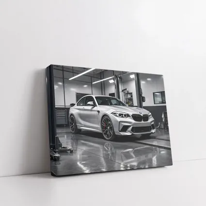 BMW M2 Silver Coupe Inside Garage