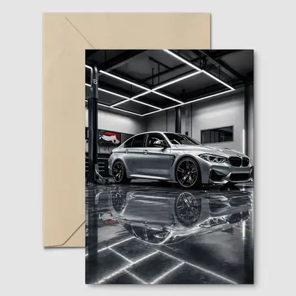 Silver BMW M3 Parked Inside Garage