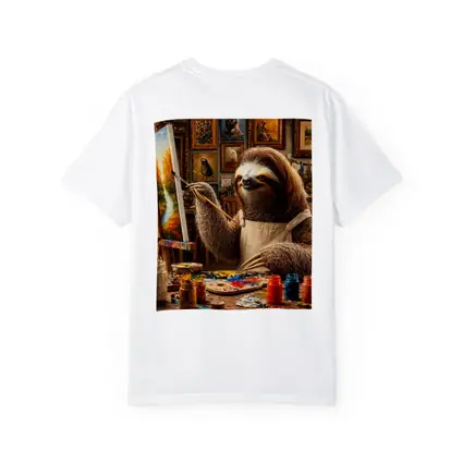 Sloth Artist Painting in Cozy Studio