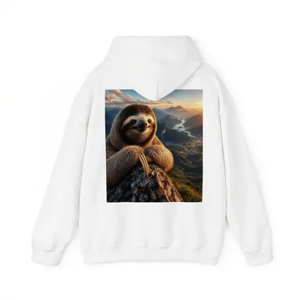 Sloth Perched on Mountain Summit Sunset View