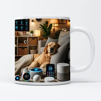 Golden Retriever Relaxing in Smart Home