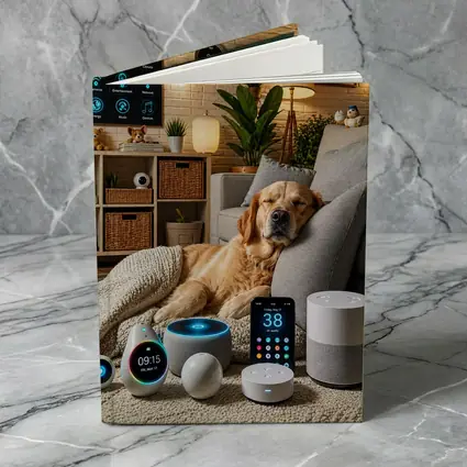 Golden Retriever Relaxing in Smart Home