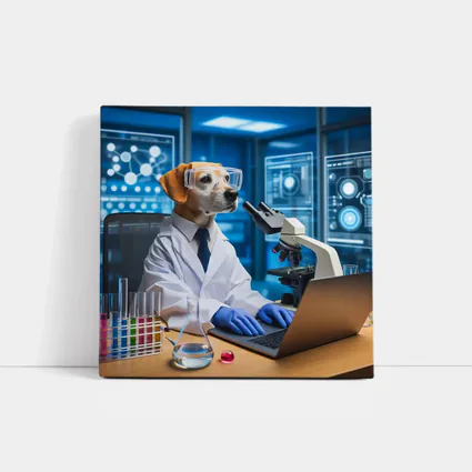 Labrador Scientist Dog in Futuristic Lab