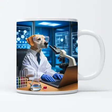 Labrador Scientist Dog in Futuristic Lab
