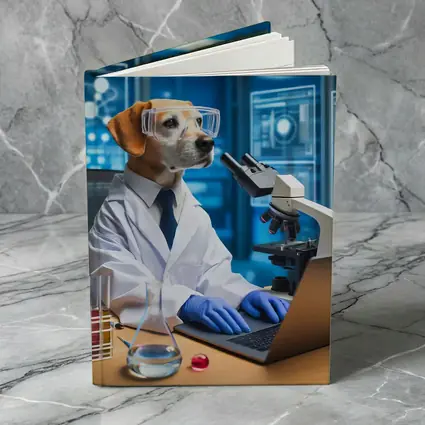 Labrador Scientist Dog in Futuristic Lab