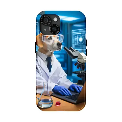 Labrador Scientist Dog in Futuristic Lab