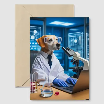 Labrador Scientist Dog in Futuristic Lab