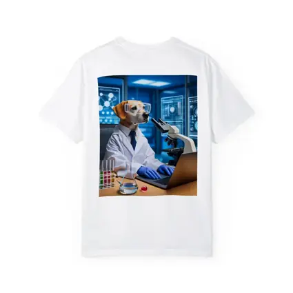 Labrador Scientist Dog in Futuristic Lab