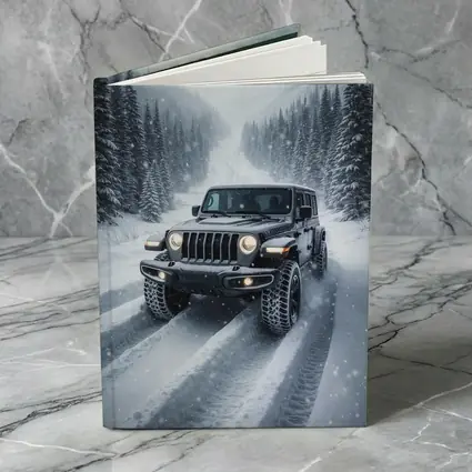 Jeep Wrangler Driving Snow Covered Winter Road