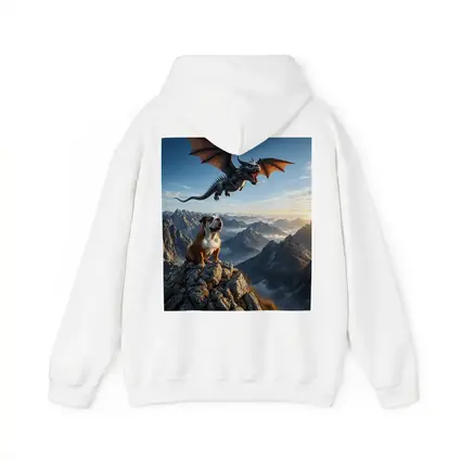Bulldog and Dragon Over Mountain Peaks