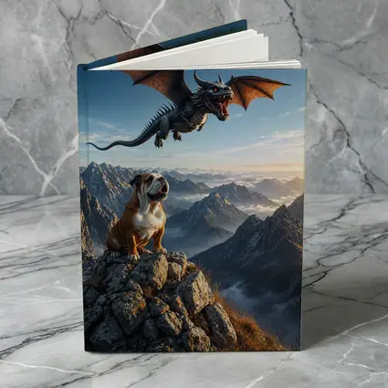 Bulldog and Dragon Over Mountain Peaks