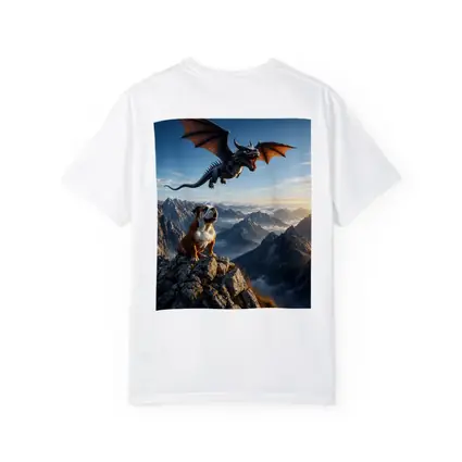 Bulldog and Dragon Over Mountain Peaks
