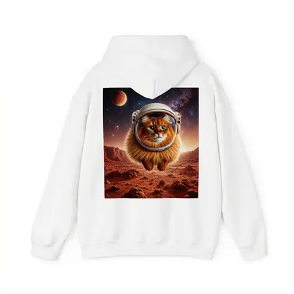 Somali Cat Astronaut Floating Over Mars