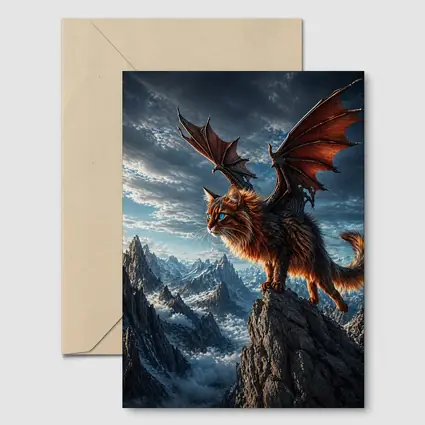 Somali Cat Dragon Wings Mountain Sky