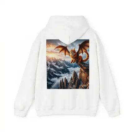 Dragon Wing Cat Over Snowy Mountain Peaks