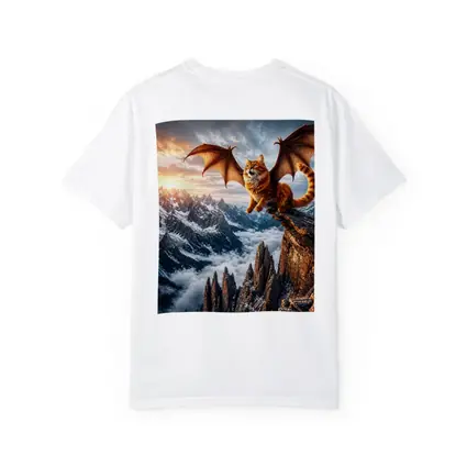 Dragon Wing Cat Over Snowy Mountain Peaks