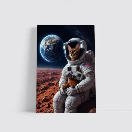 Abyssinian Cat Astronaut On Mars Earth