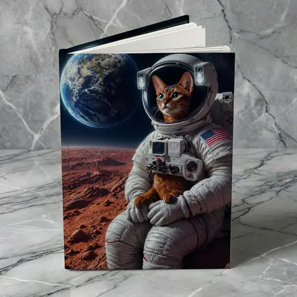 Abyssinian Cat Astronaut On Mars Earth