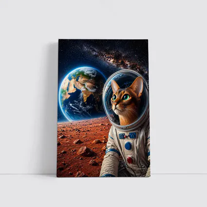 Abyssinian Cat Astronaut on Mars Earth