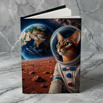 Abyssinian Cat Astronaut on Mars Earth