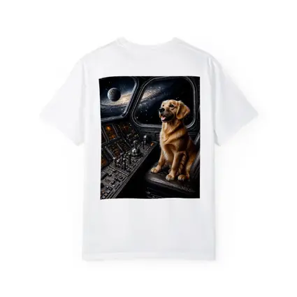 Golden Retriever Pilot In Space Cockpit