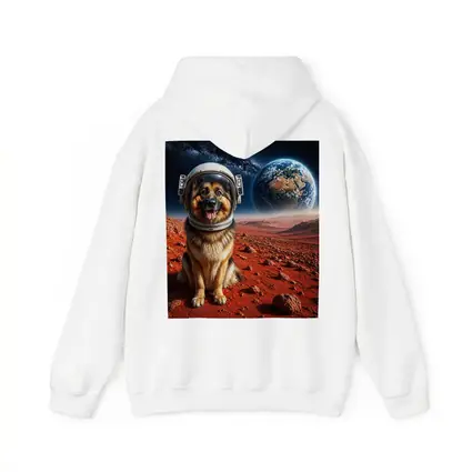 German Shepherd Astronaut on Mars Surface