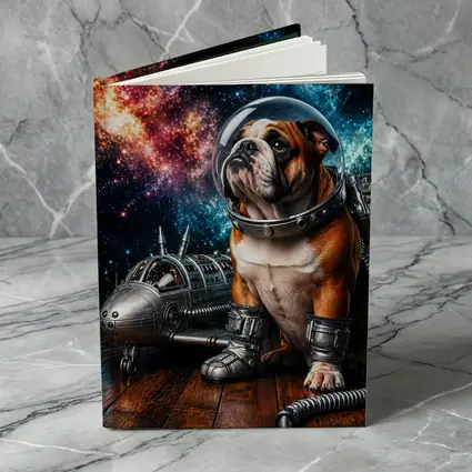 English Bulldog Astronaut Space Galaxy Art