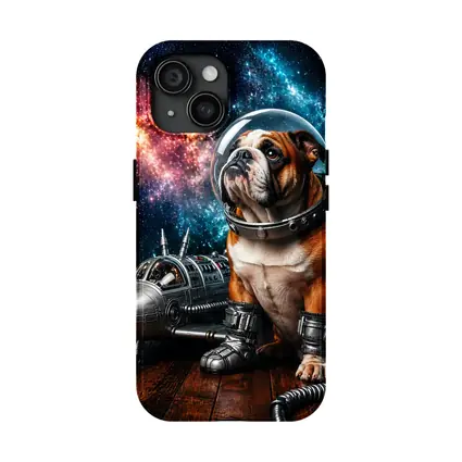 English Bulldog Astronaut Space Galaxy Art
