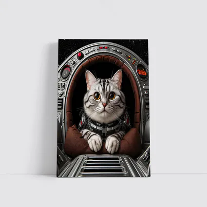 American Shorthair Cat Astronaut Starship Cockpit