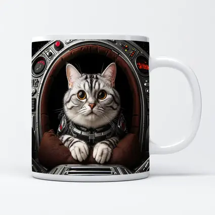 American Shorthair Cat Astronaut Starship Cockpit