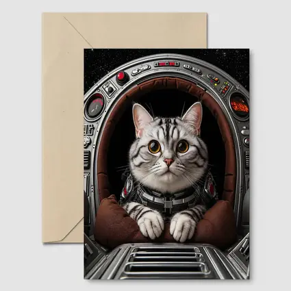 American Shorthair Cat Astronaut Starship Cockpit
