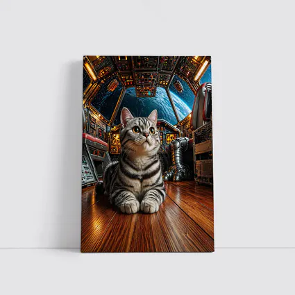 American Shorthair Cat Space Station Cockpit