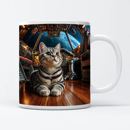 American Shorthair Cat Space Station Cockpit