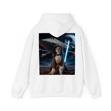 Jedi Cat Warrior With Lightsaber Space Background
